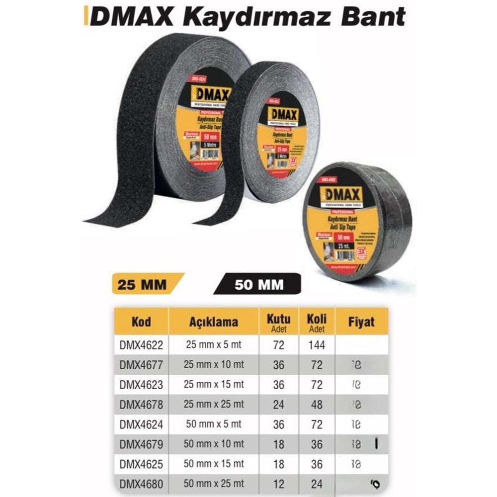 DMAX BANT KAYDIRMAZ 50MM*25MT SİYAH