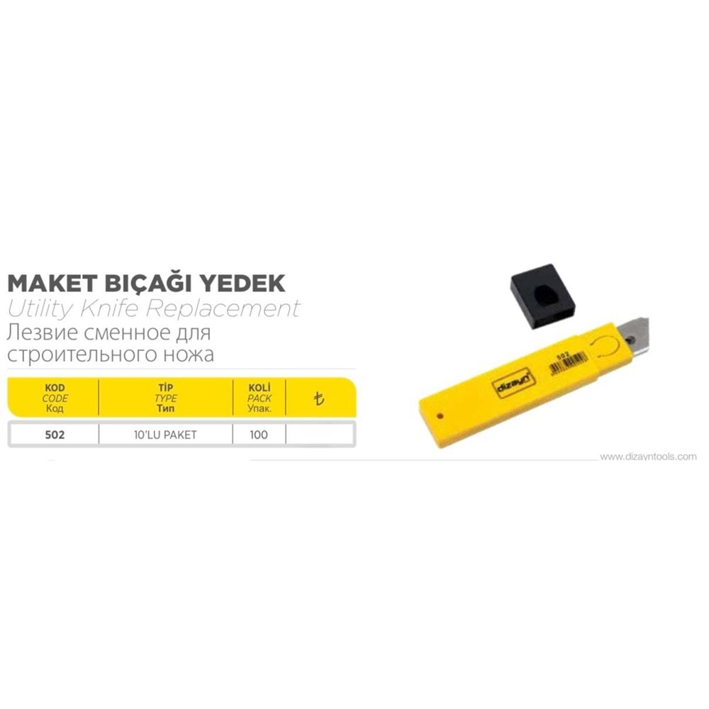 DİZAYN MAKET BIÇAK AGZI PAKET (P100) KOD:502
