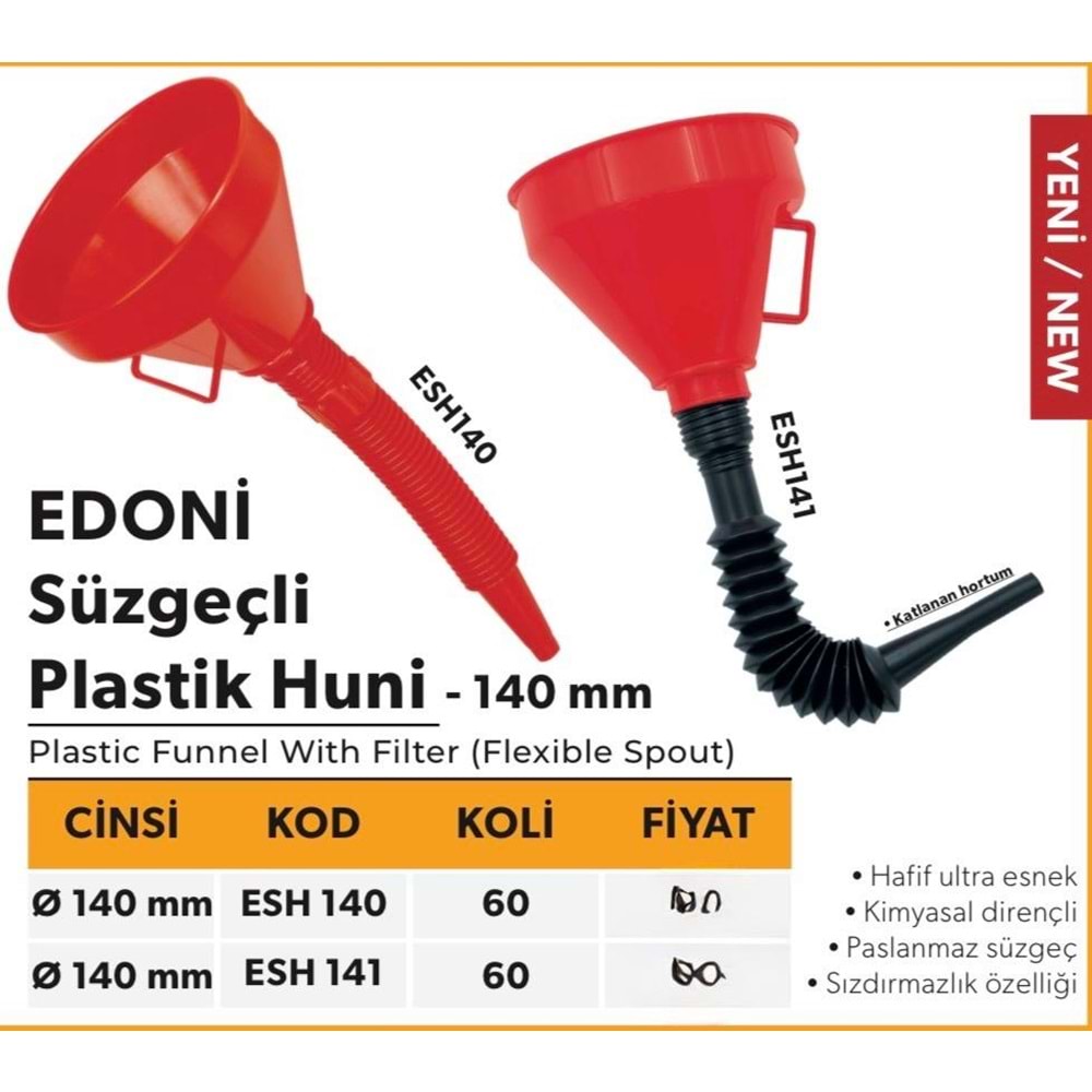 ELTOS EDONİ SÜZGEÇLİ HUNİ 140MM EKO