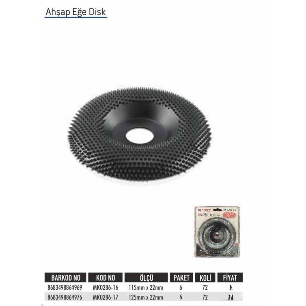 BAYTEC AHŞAP EĞE DİSK 115MMX22MM