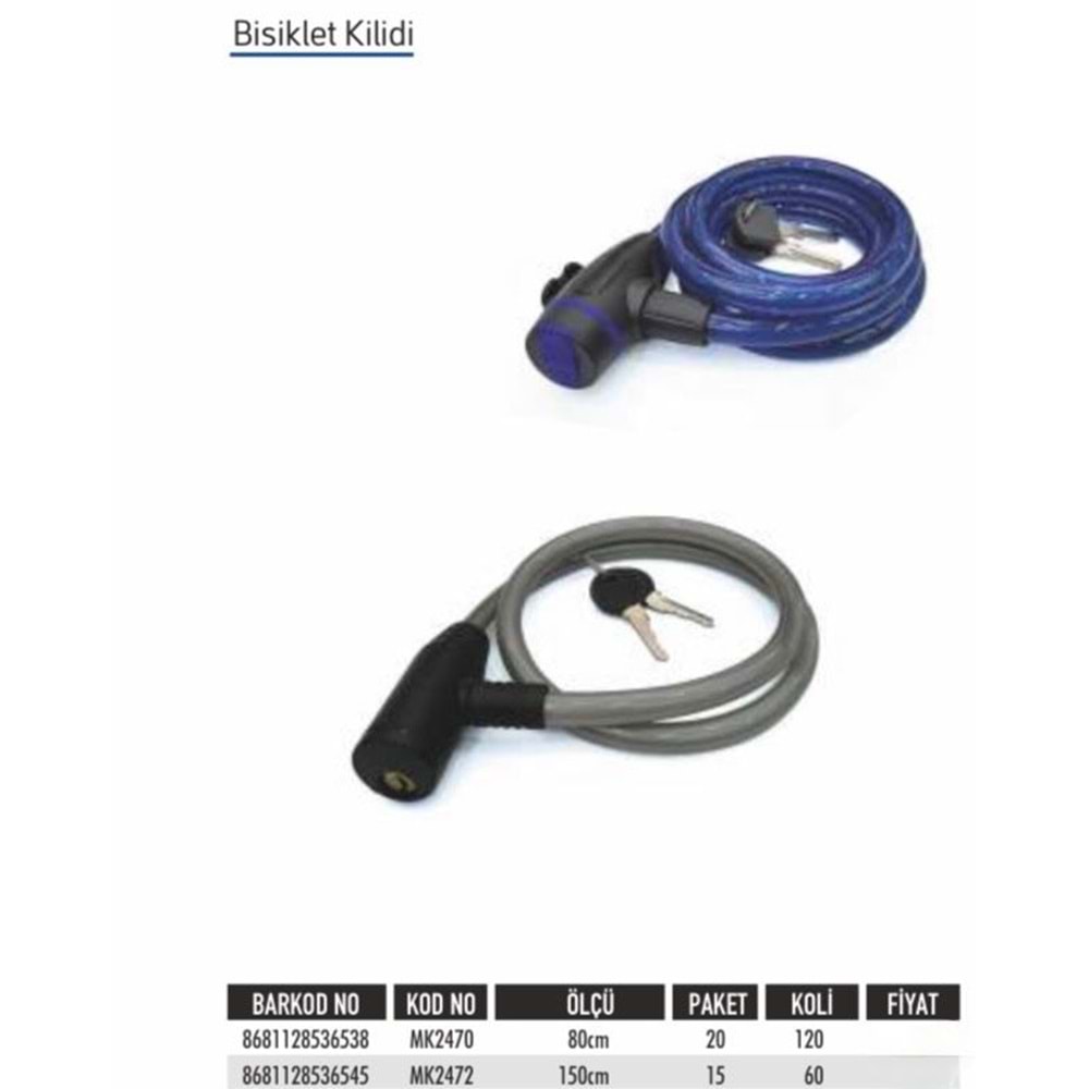BAYTEC BİSİKLET KİLİDİ 80CM