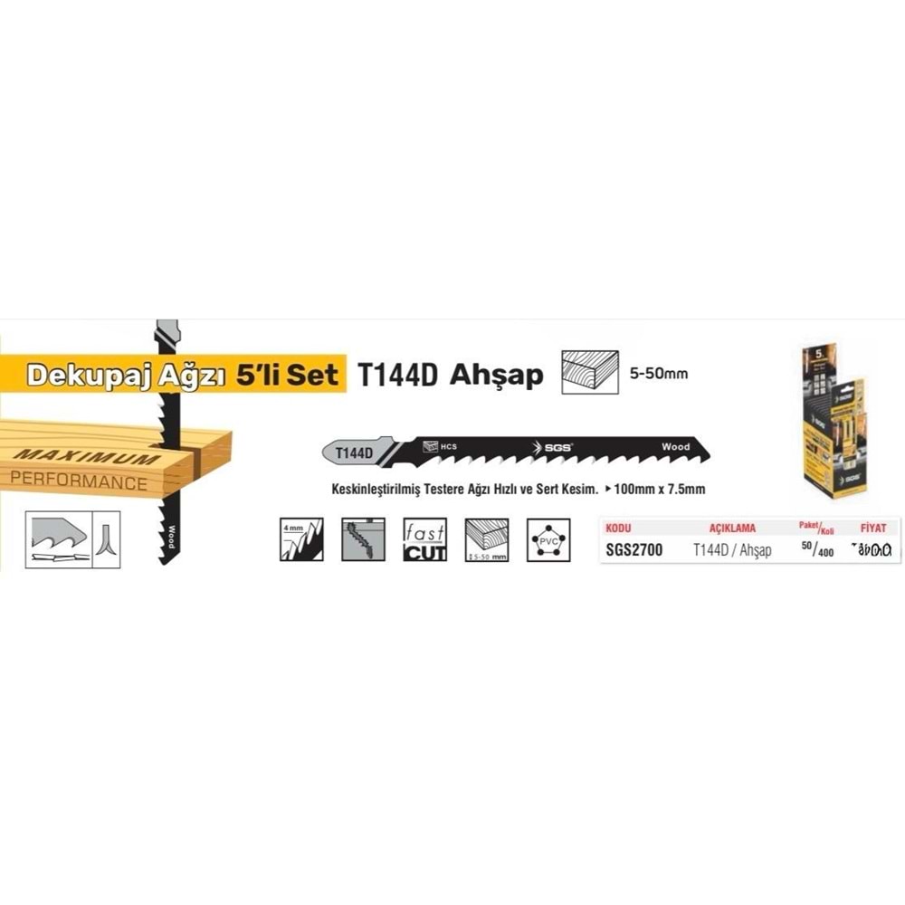 SGS DEKOBAJ AĞZI AHŞAP T144D SGS2700