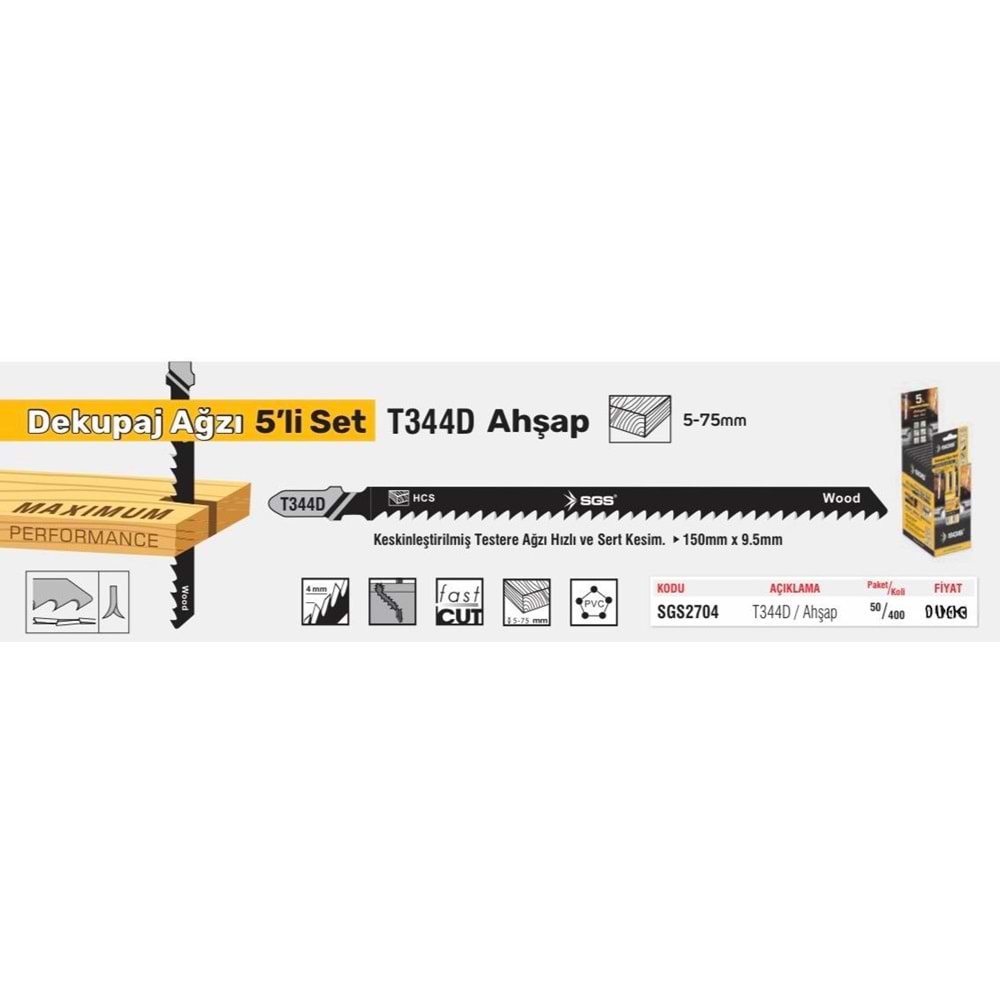 SGS DEKOBAJ AĞZI AHŞAP T344D UZUN