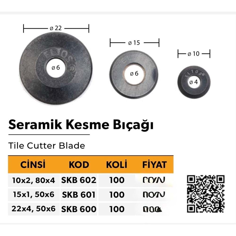 ELTOS SERAMİK KESME ELMAS 22*4-50*6