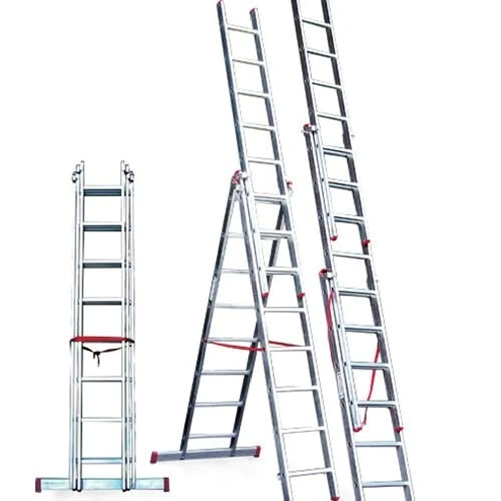 MERDİVEN ALÜMİNYUM A TİPİ SÜRGÜLÜ 3X4+1=13MT