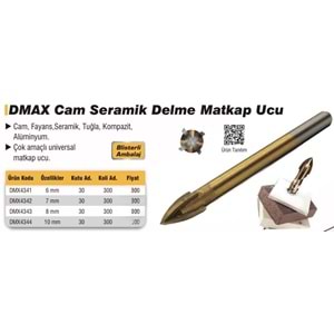 DMAX MATKAP UCU CAM SERAMİK DELME 7MM