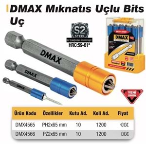 DMAX MIKNATIS UÇLU BİTS YILDIZ UÇ PZ-2*65