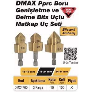 DMAX PPRC BORU GENİŞLETME VE DELME BİTS UÇLU SET