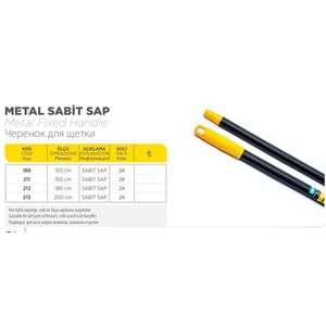 DİZAYN RULO SAPI SABİT METAL 120CM KOD:189
