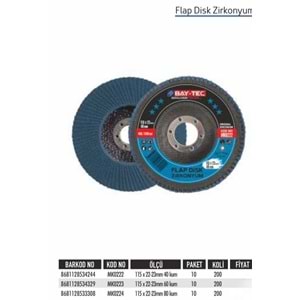 BAYTEC ZİRKONYUM FLAP DİSK 115MM 80KUM