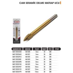 BAYTEC MATKAP UCU CAM SERAMİK DELME 8MM MU1824