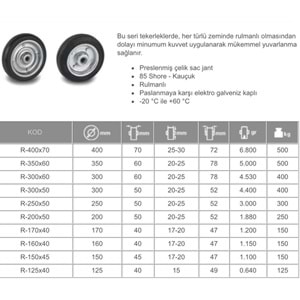 MERTSAN TEKER RULMANLI ÇELİK 200