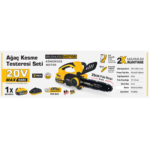 SGS- AĞAÇ KESME TESTERESİ 25CM 20V 4AH