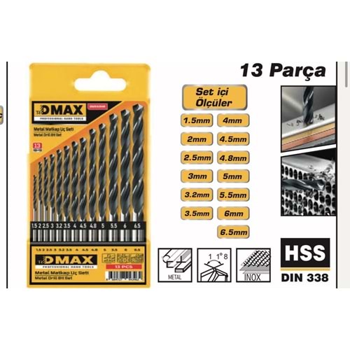 DMAX HSS MATKAP UÇ SETİ 13 PARÇA