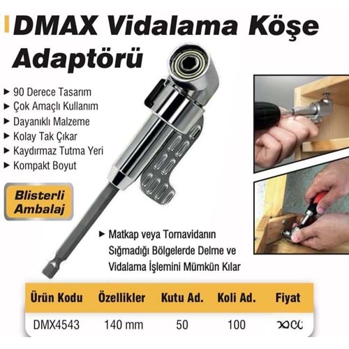 DMAX VİDALAMA KÖŞE ADAPTÖRÜ