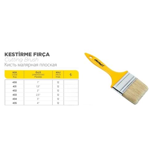 DİZAYN FIRÇA NO 1 KESTİRME (P12) KOD:430