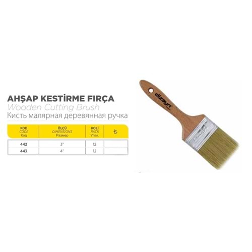 DİZAYN FIRÇA AĞAÇ SAPLI 3 (P12) KOD:442