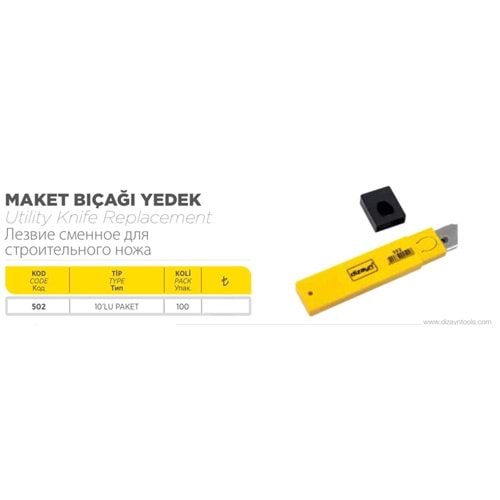 DİZAYN MAKET BIÇAK AGZI PAKET (P100) KOD:502