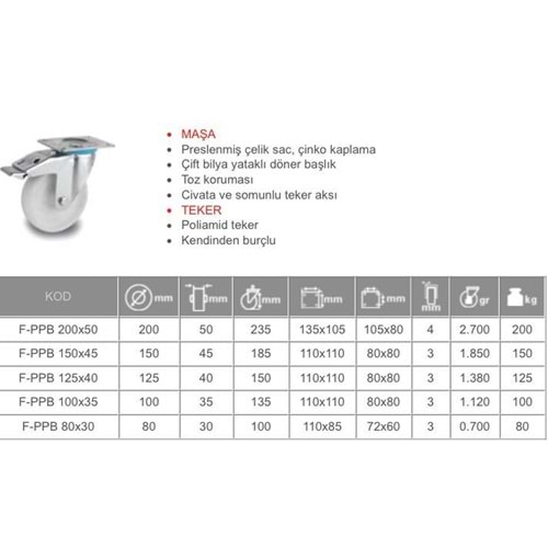 MERTSAN TEKER 125 FRENLİ POLYAMİD