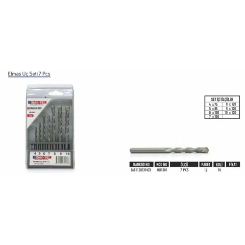 BAYTEC ELMAS UÇ SETİ 7PCS
