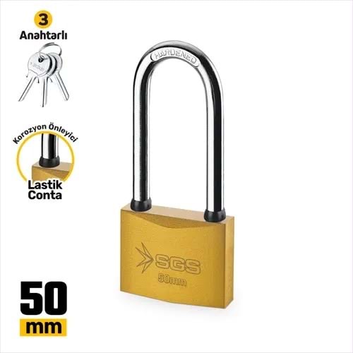 SGS ASMA KİLİT SARI BOYALI NO 50 UZUN (P6)