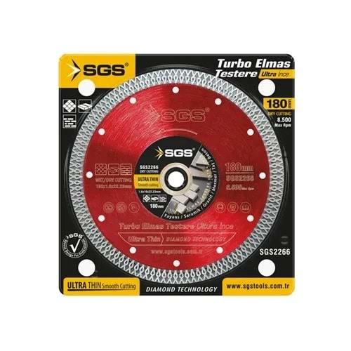SGS TURBO ELMAS TESTERE (ULTRA HASSAS KESİCİ) 180MM