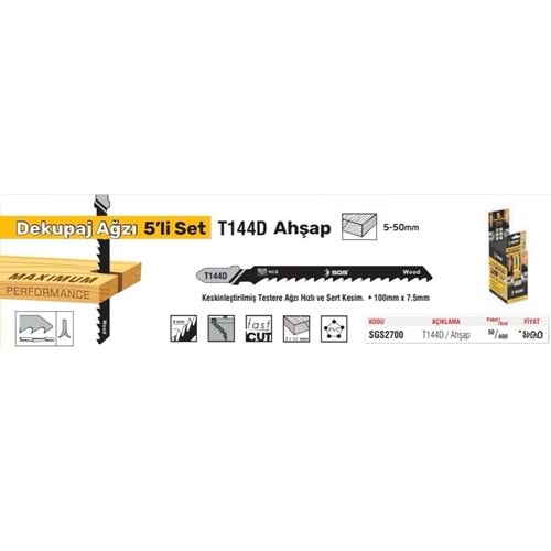 SGS DEKOBAJ AĞZI AHŞAP T144D SGS2700