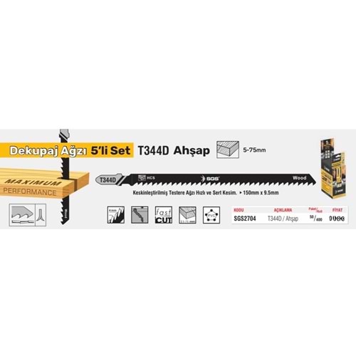 SGS DEKOBAJ AĞZI AHŞAP T344D UZUN