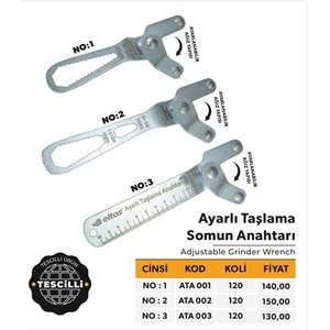 ELTOS AYARLI TAŞLAMA SOMUN ANAHTARI NO3 (İZMİRİLLO)