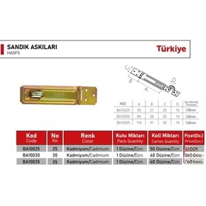 BEŞEL SANDIK ASKISI 30 (P12)