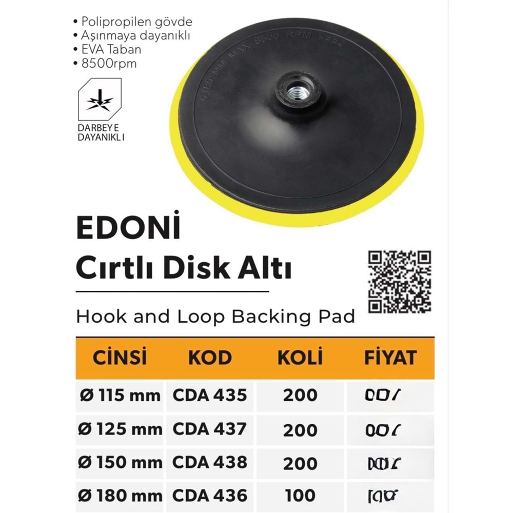 ELTOS DİSK ALTI CIRTLI 180MM