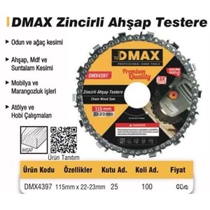 DMAX TESTERE ZİNCİRLİ AHŞAP 115MM