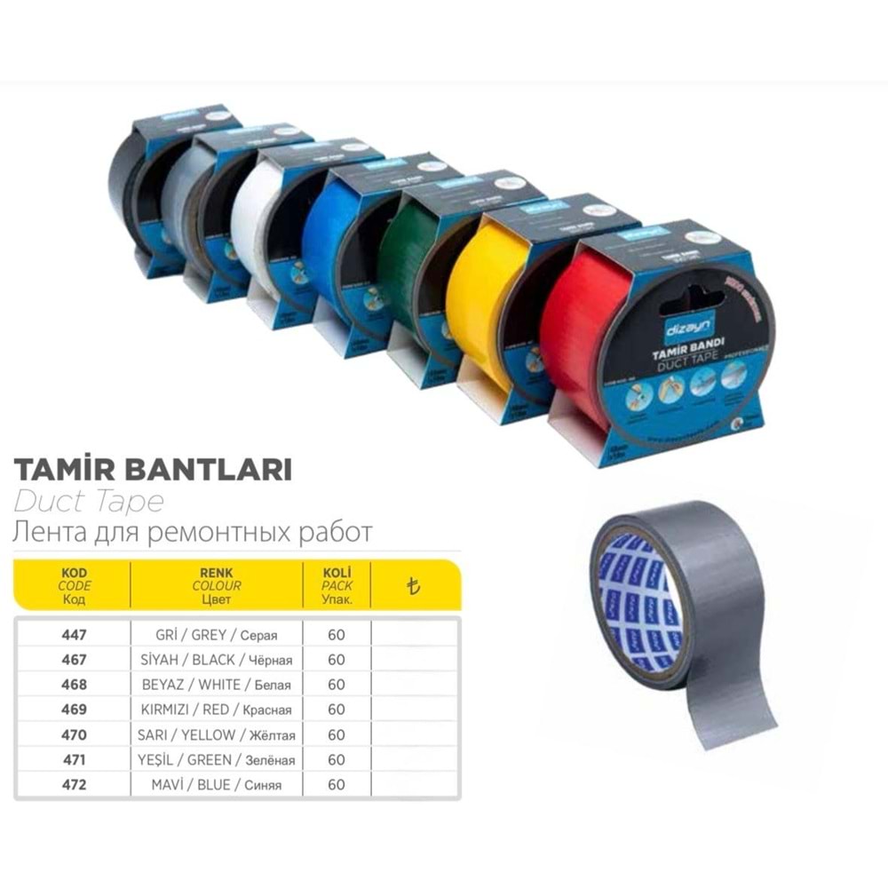 DİZAYN PRO TAMİR BANDI -GRİ- KOD:447