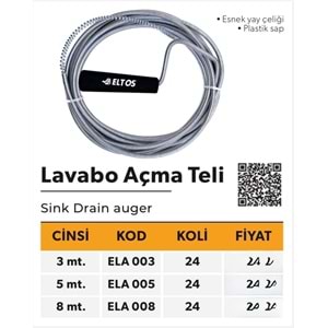 ELTOS LAVABO AÇMA TELİ 5M
