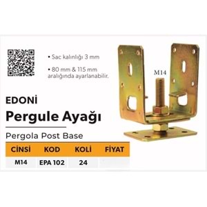 ELTOS EDONİ ÇARDAK AYAĞI VİDALI M14