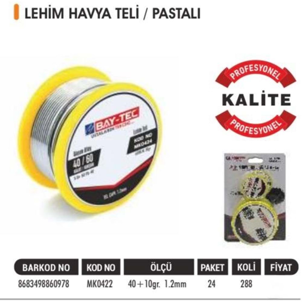 BAYTEC LEHİM TELİ MAKARA MACUNLU MK0422