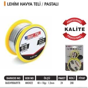 BAYTEC LEHİM TELİ MAKARA MACUNLU MK0422