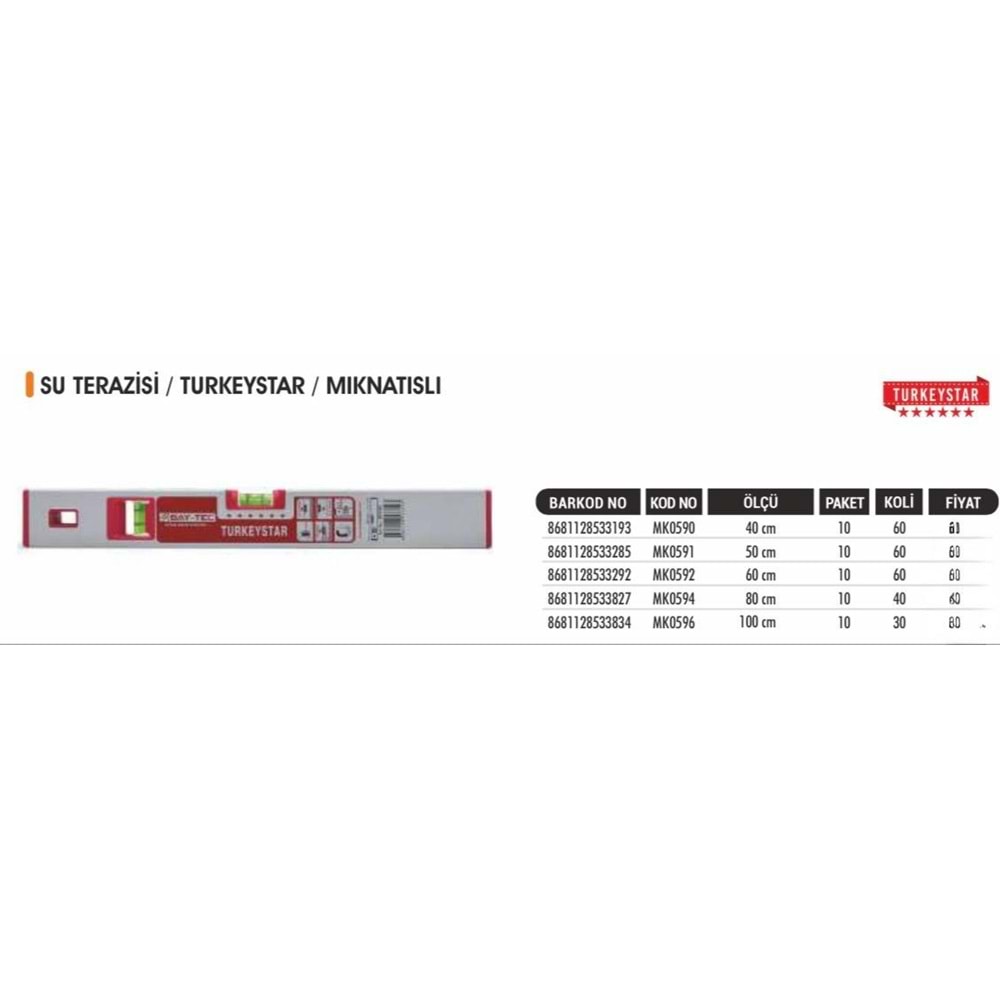 BAYTEC TERAZİ MIKLATISLI 50 CM MK0583