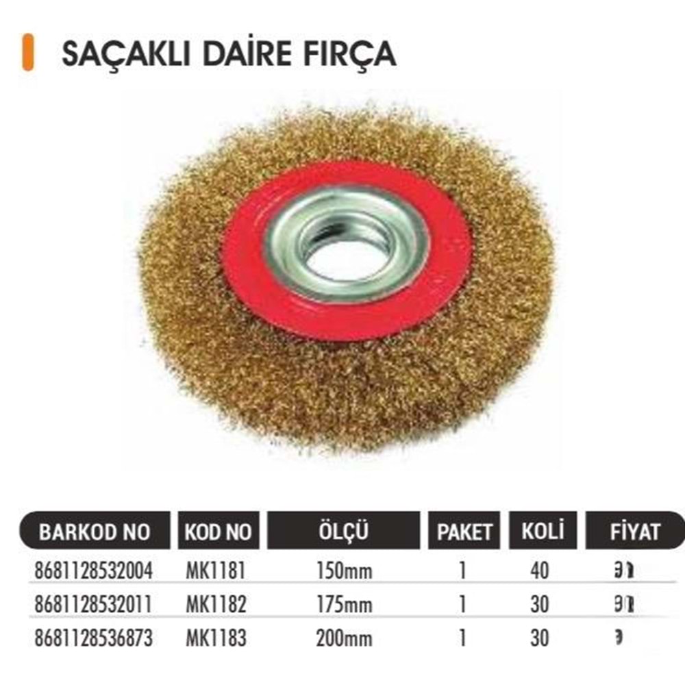 BAYTEC ÇANAK FIRÇA SAÇAKLI ÇARK 175 MK1182