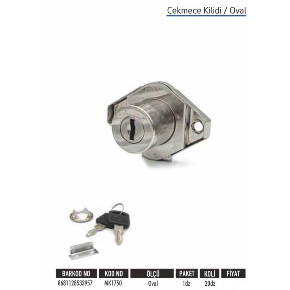 BAYTEC ÇEKMECE KİLİDİ OVAL