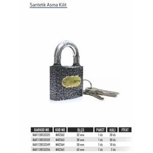 BAYEC ASMA KİLİT SENTETİK GRİ 38MM