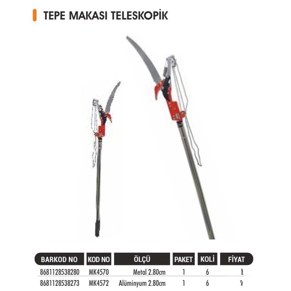 BAYTEC TEPE MAKASI TELESKOBİK MK4570