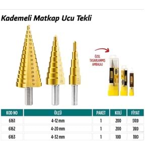 MEŞEM MATKAP UCU KADEMELİ 4-32 MM MŞM6163