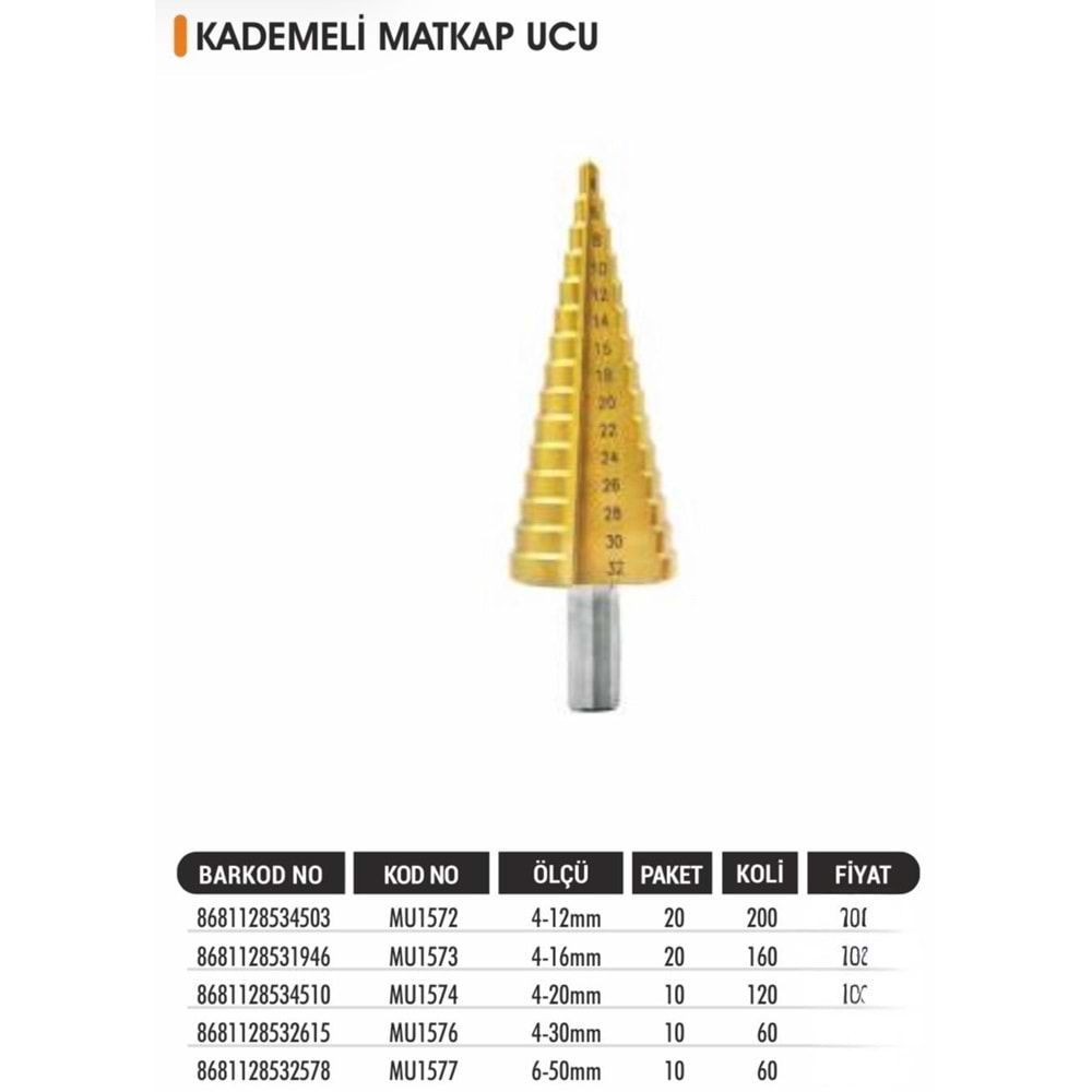 BAYTEC MATKAP UCU KADEMELİ 6-50 MM MU1577