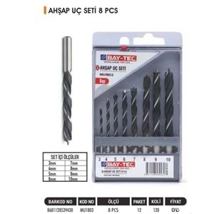 BAYTEC 8PCS AHŞAP UÇ SETİ MU1803
