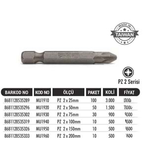 BAYTEC BİTS YILDIZ UÇ PZ-2*150 MU1950