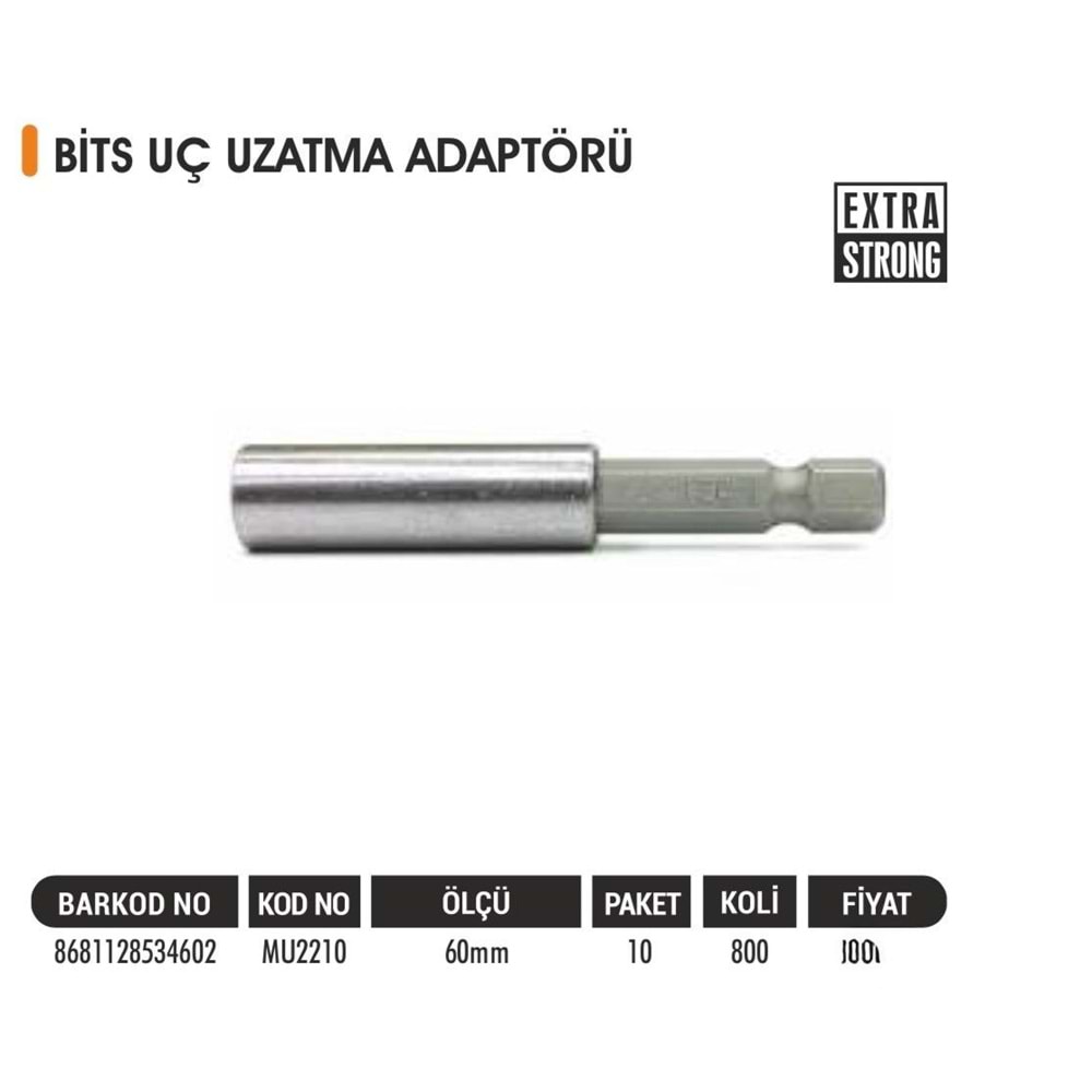 BAYTEC 60MM BİTS UÇ UZATMA ADAPTÖR MU2210