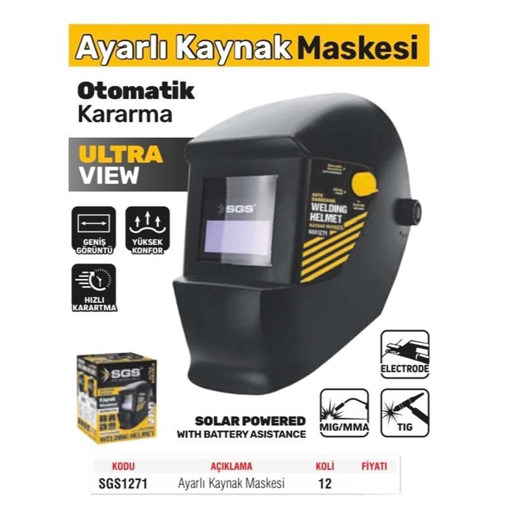 SGS COLORMATİK AYARLI KAYNAK MASKESİ