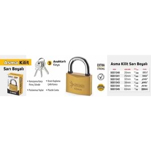 SGS ASMA KİLİT SARI BOYALI NO 38 (P6)