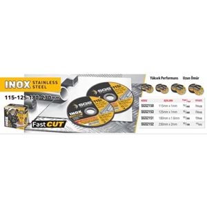 SGS KESİCİ TAŞ 230LUK İNOX SGS2152